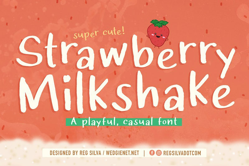 Strawberry Milkshake 草莓奶昔有趣英文字体